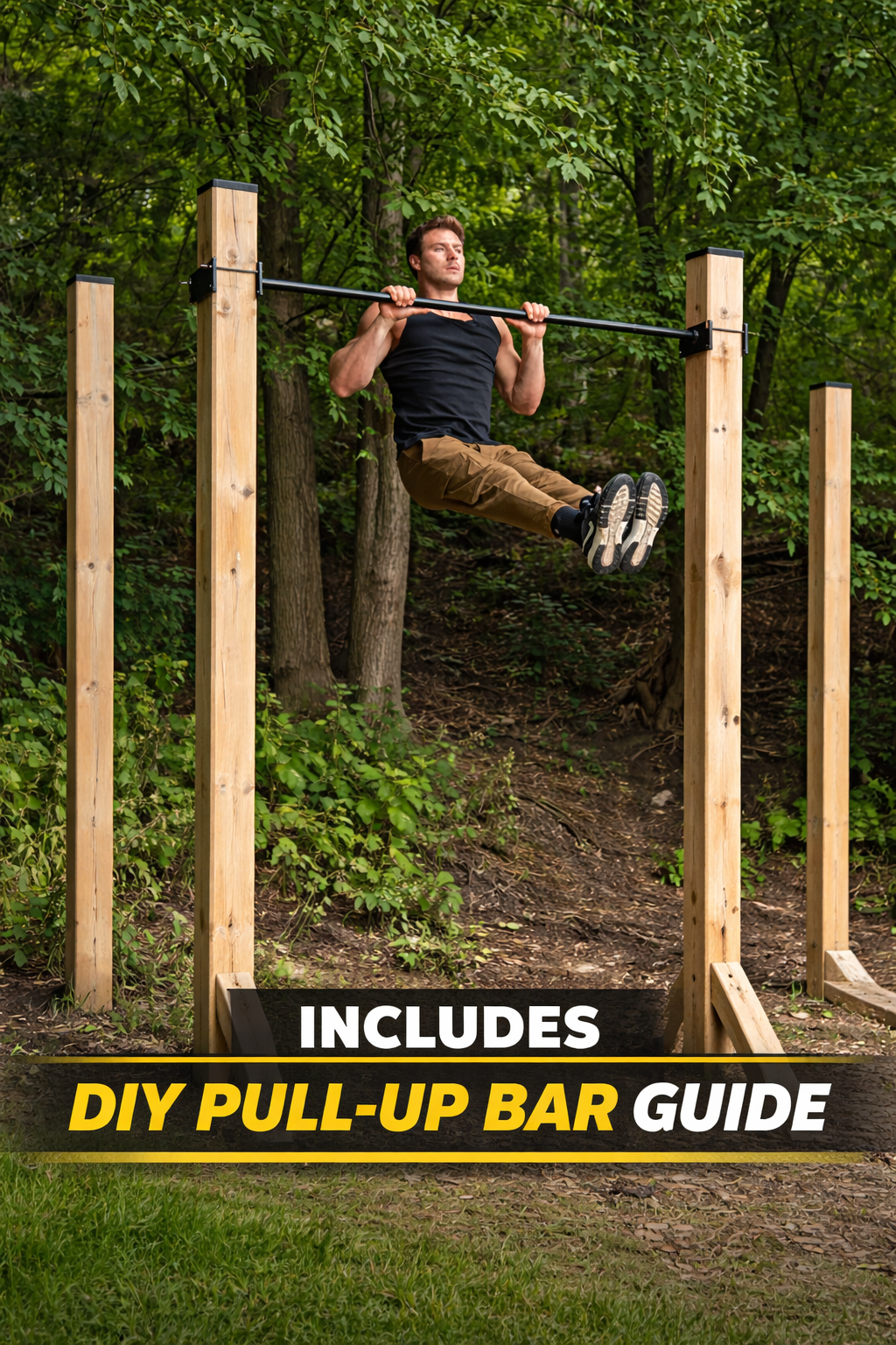Pull up Bar 110cm - Black Powder Coated